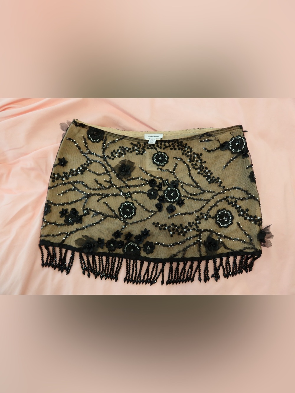 Jaded London Beige Mesh Skirt - Picture 2 of 5